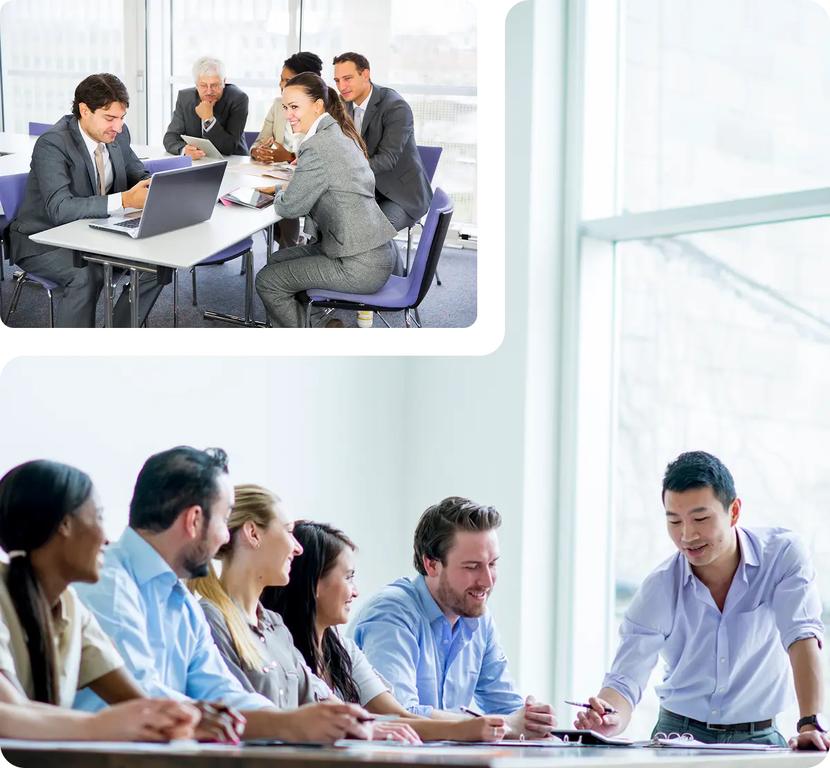 Team discussing project ideas together