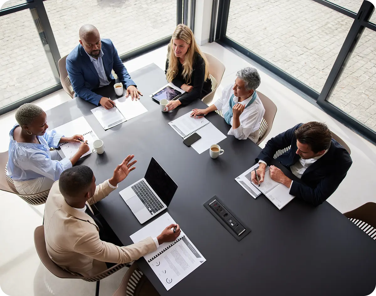 Business meeting with diverse team