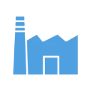 Factory icon on black background